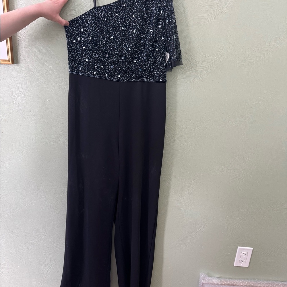 Adrianna Papel Midnight Blue One-Shoulder Jumpsuit